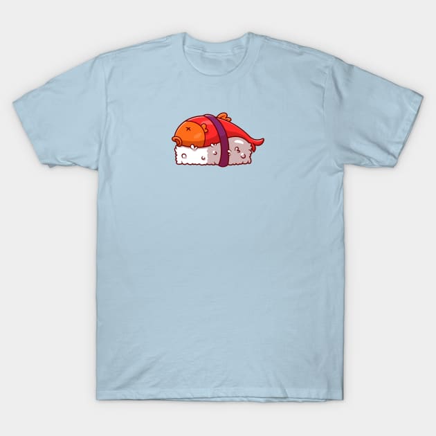 Salmon Sushi Cartoon T-Shirt by Catalyst Labs